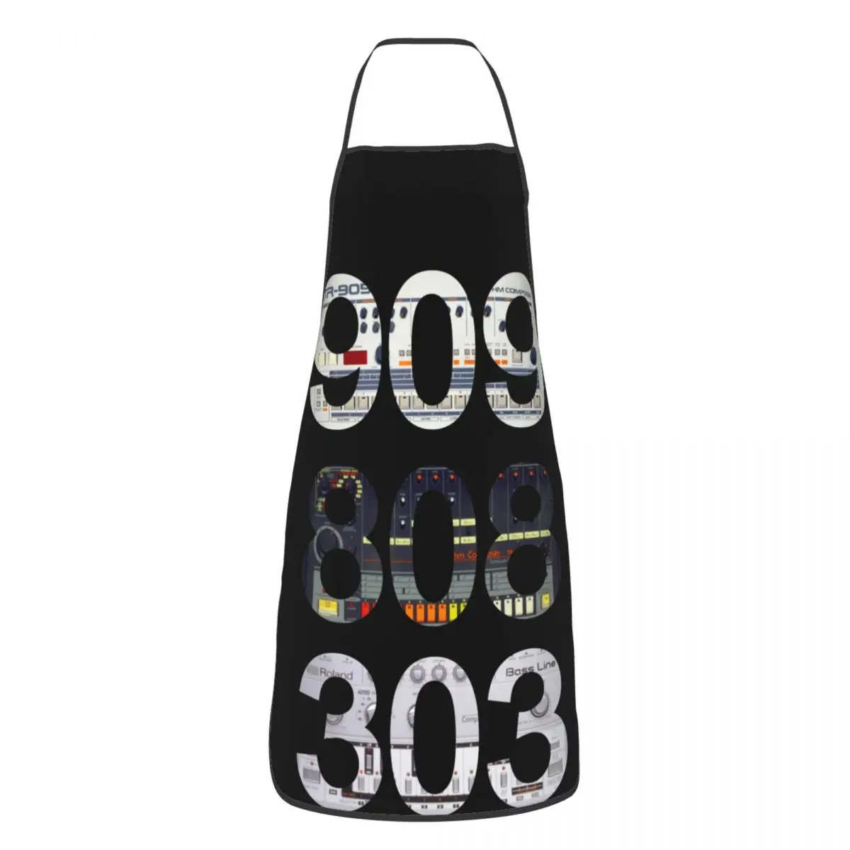 

Roland 909 808 303 Synth Drum Kitchen Household Aprons Sleeveless Pinafore for Men Women Chef Home Cleaning Gardening