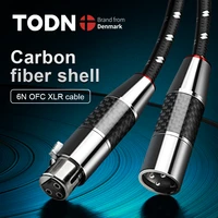 todn hifi xlr audio cable stereo high purity 6n ofc gold plated xlr plug male to female for microphone mixer carbon fiber plug