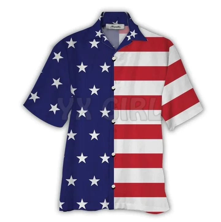 America Proud Happy Day Hawaiian Shirt 3D All Over Printed Hawaiian Shirt Men's For Women's Harajuku Casual Shirt Unisex