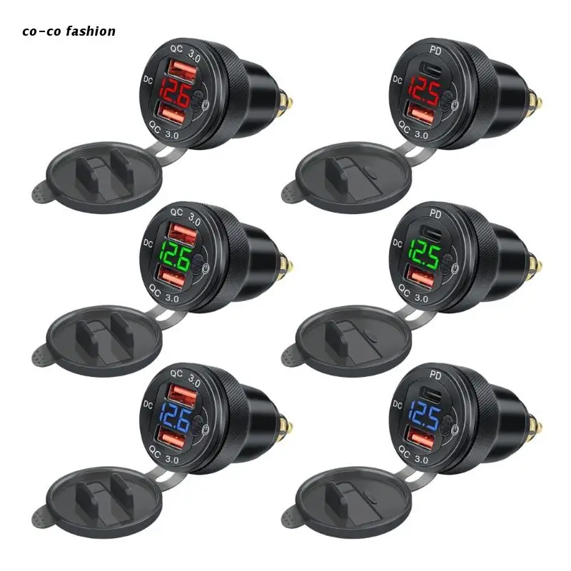 

Motorcycle Charger Waterproof Fast Power Adapter Dual for QC 3.0 USB Charger