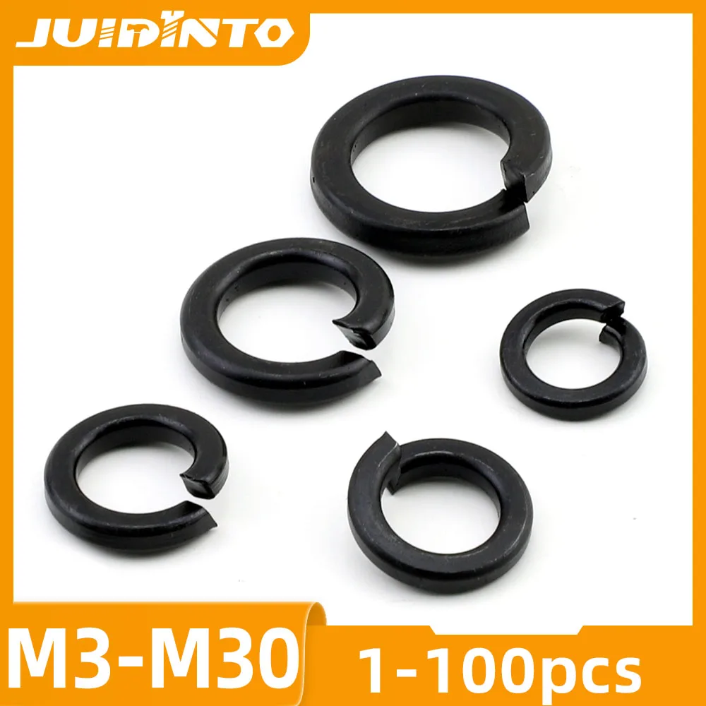 JUIDINTO 1-100 шт., черная фотосессия, m14 m16 m18 m20, пружинная шайба из углеродистой стали для автомобиля