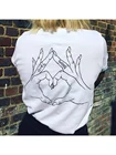 Женская футболка с принтом и надписью Hand Sign Back