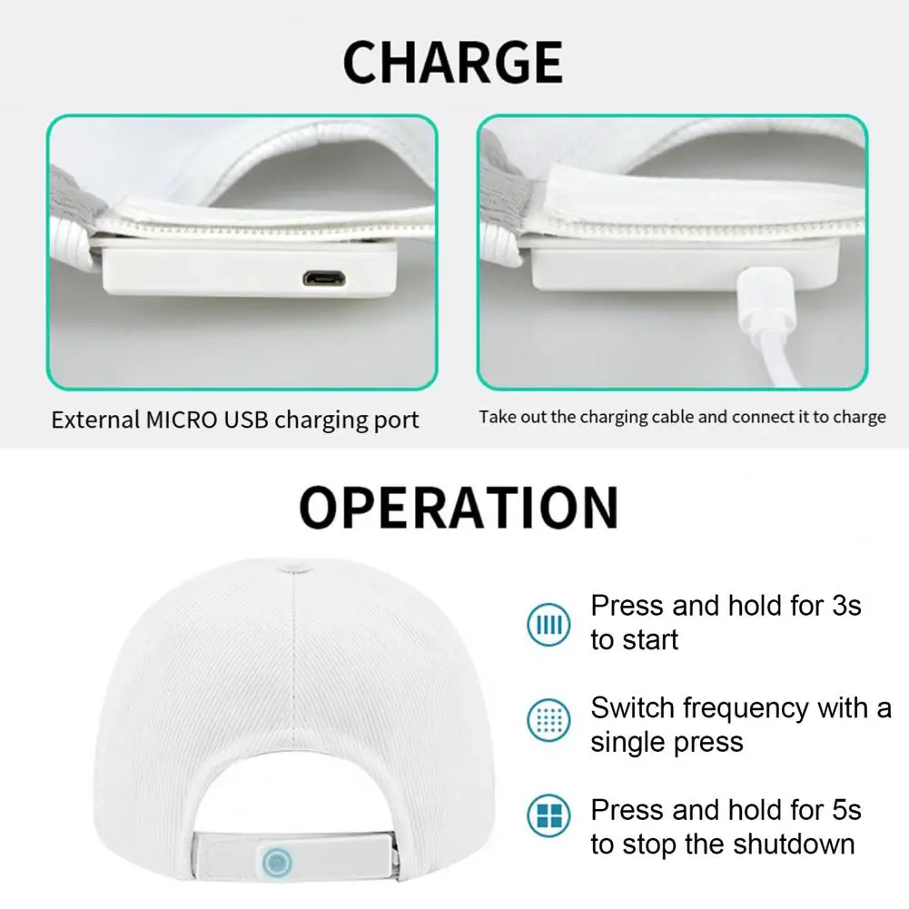Головной убор с перезаряжаемой светодиодной подсветкой регулируемая