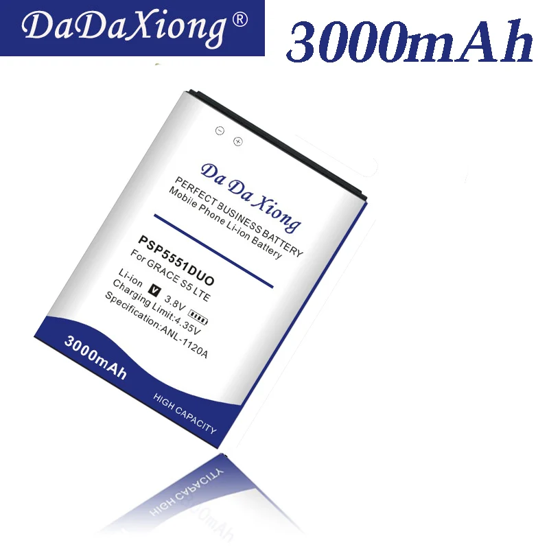 Сменный аккумулятор 3000 мАч для Prestigio Grace S5 LTE PSP5551DUO PSP5551 PSP 5551 DUO, батарея для сотового телефона