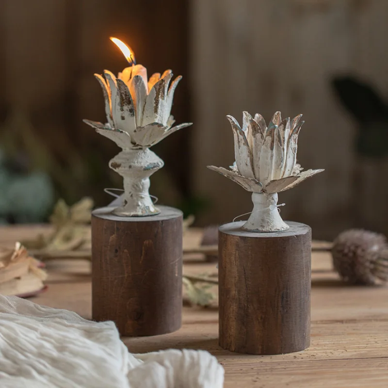 

Vintage Candle Holder Home Room Decorative Art Ornaments Wedding Crafts Nordic Modern Candlestick Desktop Luxury Decor Gift
