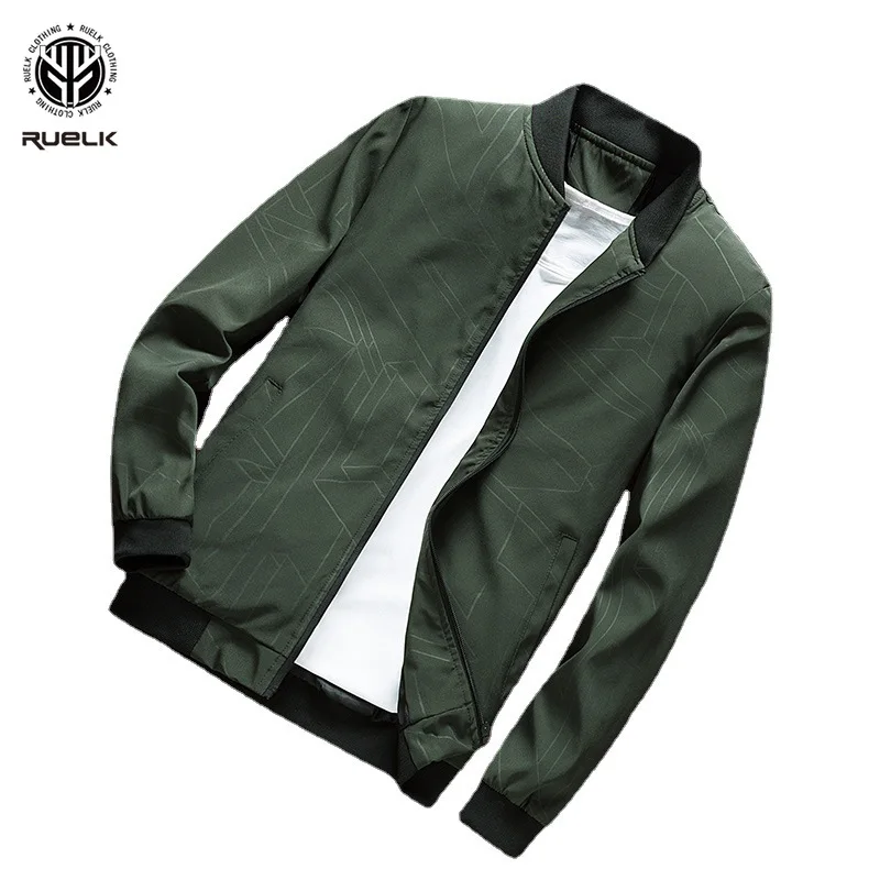 

New Men's Jackets Spring Autumn Fashion Trand Casual Men's Outerwear Tops Zipper Men's Line Print Baseball Collar Outwear Jacket