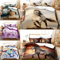runing horse bedding set animal 3d duvet cover set twin queen king single size
