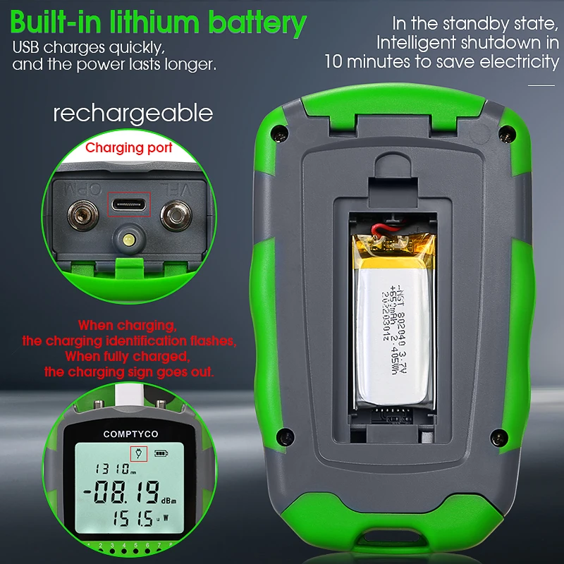 4In1 Multifunction Fiber Network Cable Tester AUA-MC70 Optical Power Meter -70~+10dBm Visual Fault Locator 10MW VFL FTTH OPM