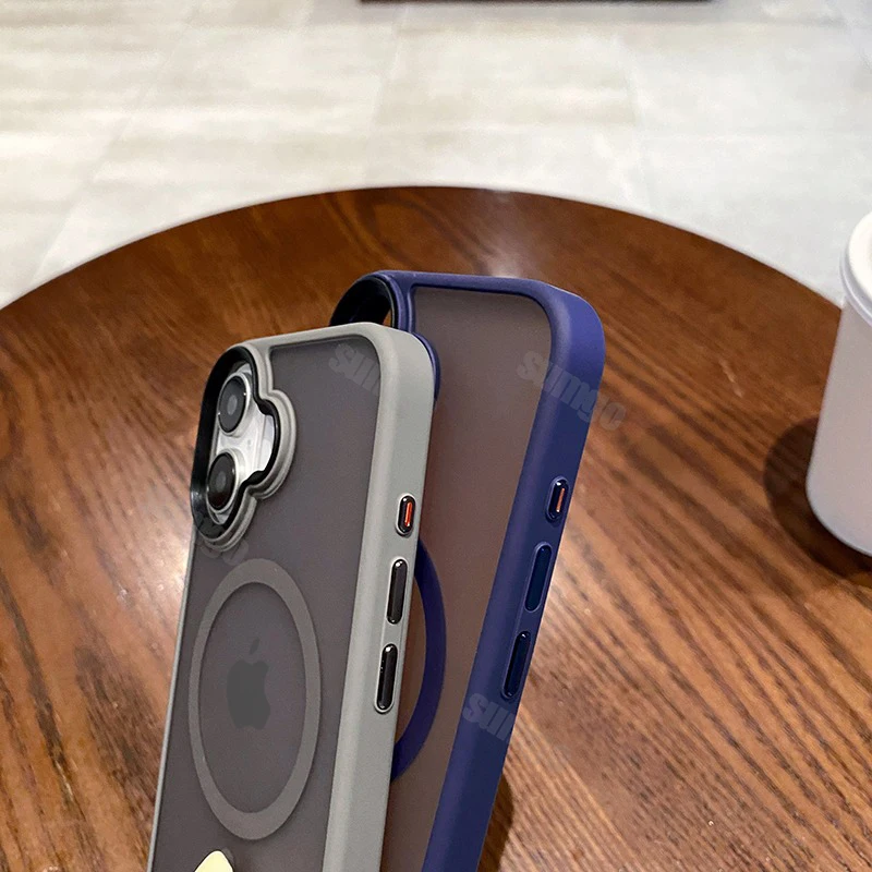 Модный Матовый Магнитный Прозрачный чехол для iPhone 16 15 14 Plus 13 12 11 Pro Max Беспроводная