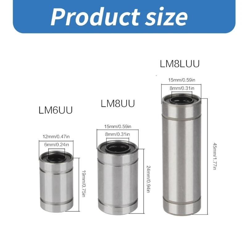 4 шт. LM6UU LM8UU LM8LUU линейный подшипник 3D-принтер часть комплект линейных подшипников