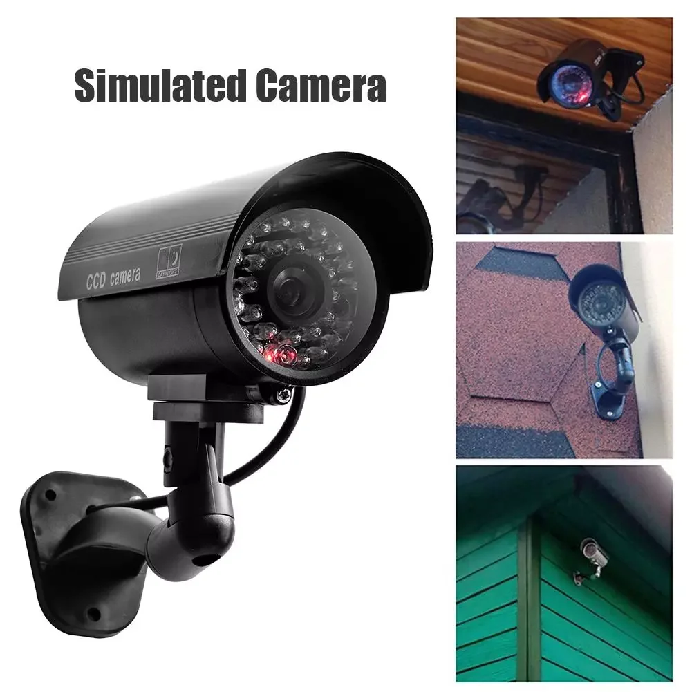 

Dummy Camera Security Waterproof Fake Camera Outdoor Home Indoor LED CCTV Surveillance Simulation Emulated Camera