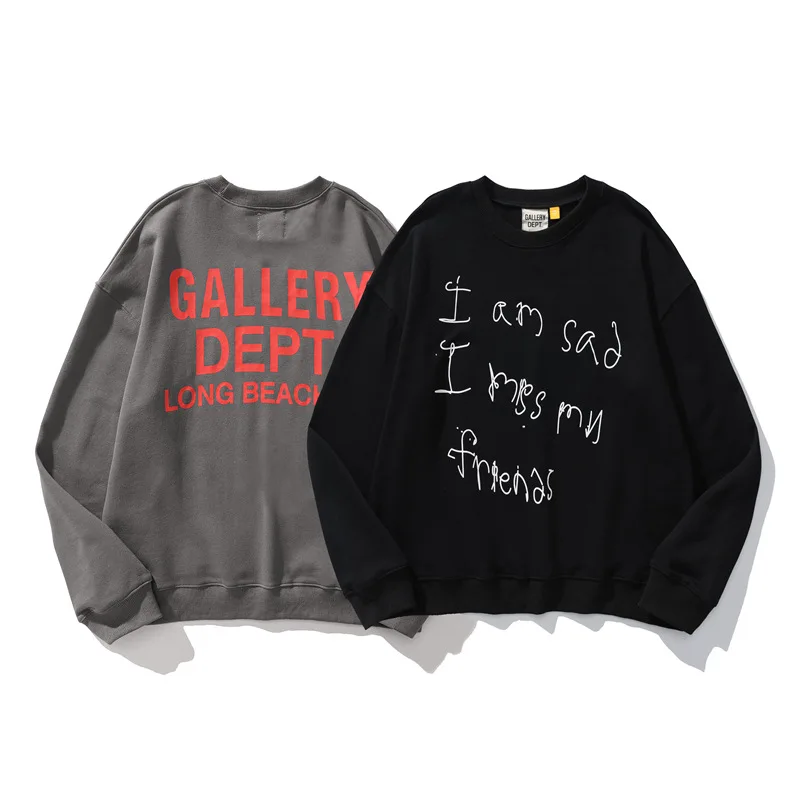 

GALLERY DEPT TIDE Brand Hand drawn graffiti splashing ink letters print hoodie men Plush Fashion Oversize HipHop Hoodedpullover