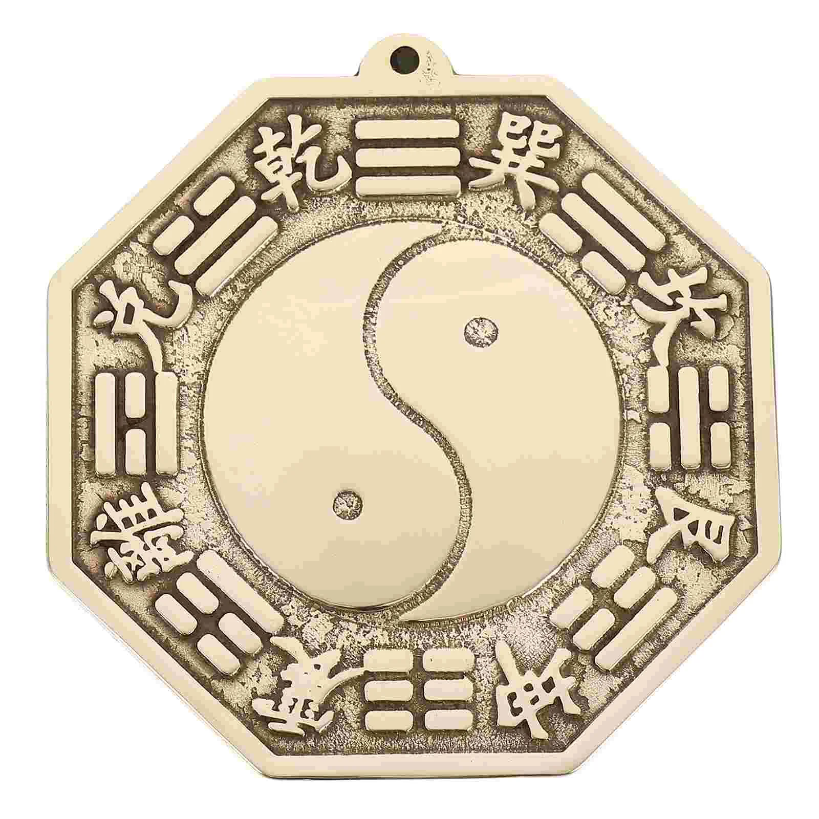 

Gossip Mirror Ornament Chinese Home Decoration Artistic Brass Craft Bagua Gold Traditional
