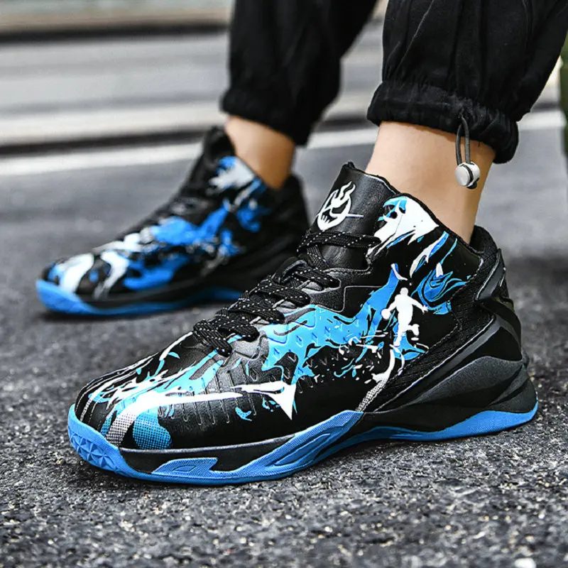 High Top Boys Sports Shoe Girl Lace Design Children's Sneakers Non Slip Damping Student Training Boots