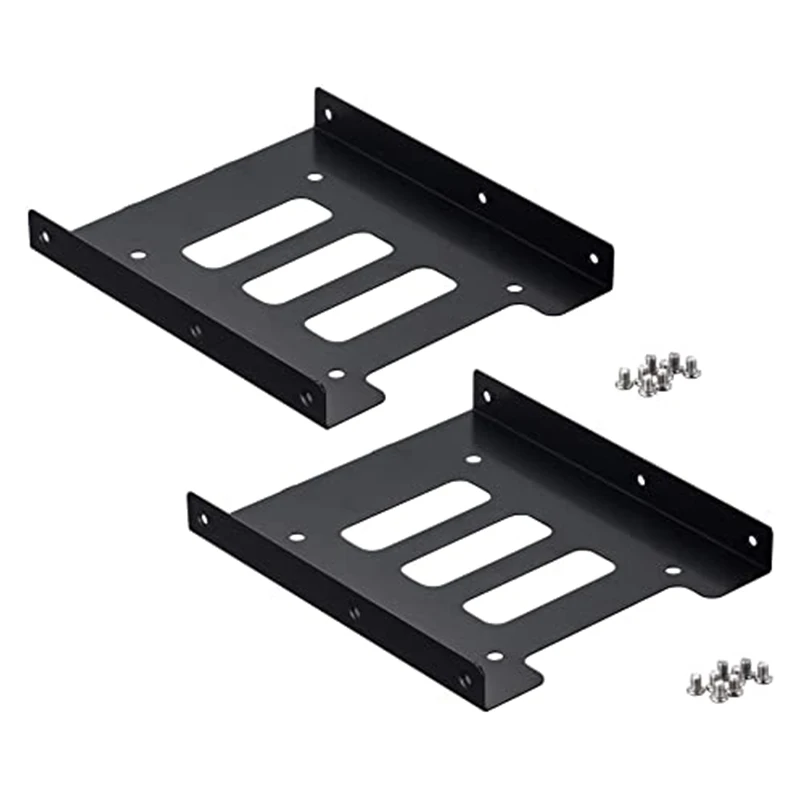 

2Pcs 2.5 To 3.5 Adapter 2 Pack HDD SSD Hard Disk Drive Bays Holder Metal Mounting Bracket Adapter Desktop Computer Mounting