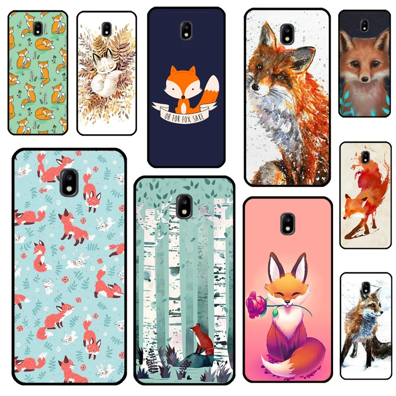 Red Fox Autumn leaves forest Phone Case For Samsung Galaxy J7 J5 J3 2017 J1 2016 A6 A8 A7 A9 J6 J4 Plus J8 2018 Cover