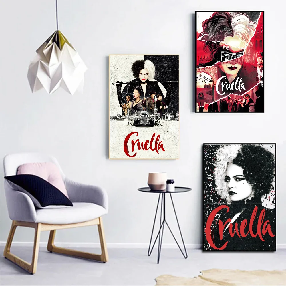 Кино C-Cruella винтажные постеры клейкие печатные плакаты из белой бумаги