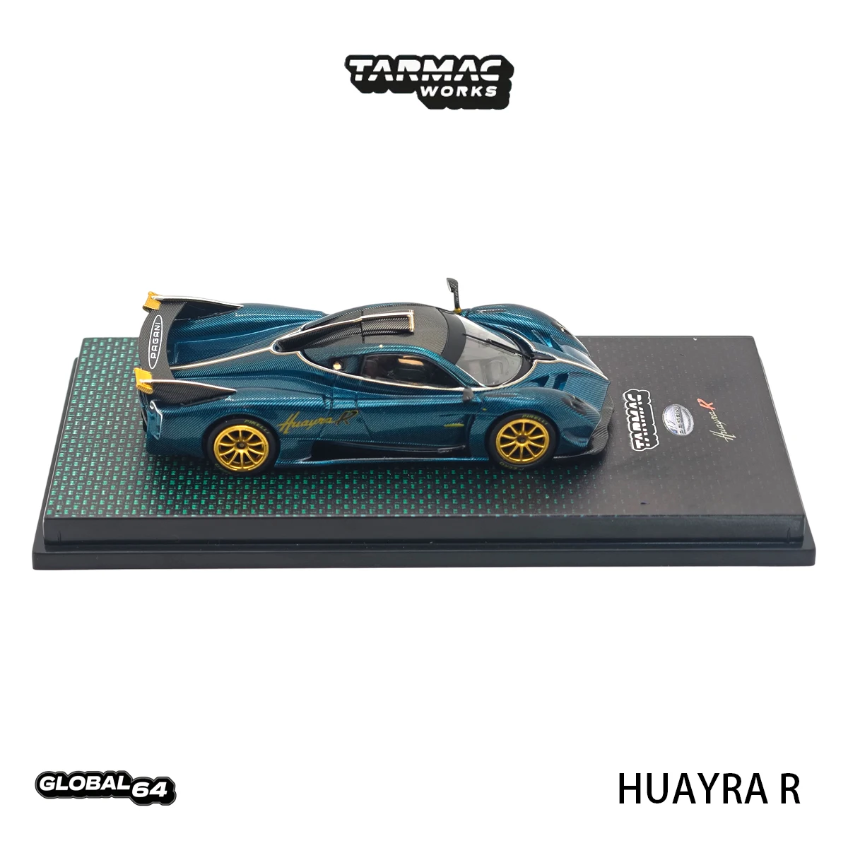 Tarmac Works GLOBAL64 T64G-TL035-TCF 1:64 Pagani Huayra R Metallic Woven Carbon Blue Track Hypercar, коллекционная модель автомобиля из литого металла, в наличии (art.: 3920dc7ea44d1) - 3920dc7ea44d1