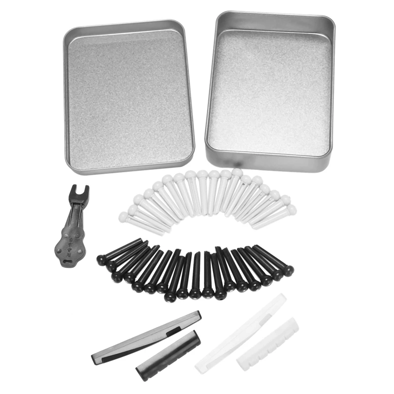 

36PCS Acoustic Guitar Bridge Pins Pegs With 2 PCS Guitar Saddle Nut And Bridge Pin Puller Remover, For Guitar Bass