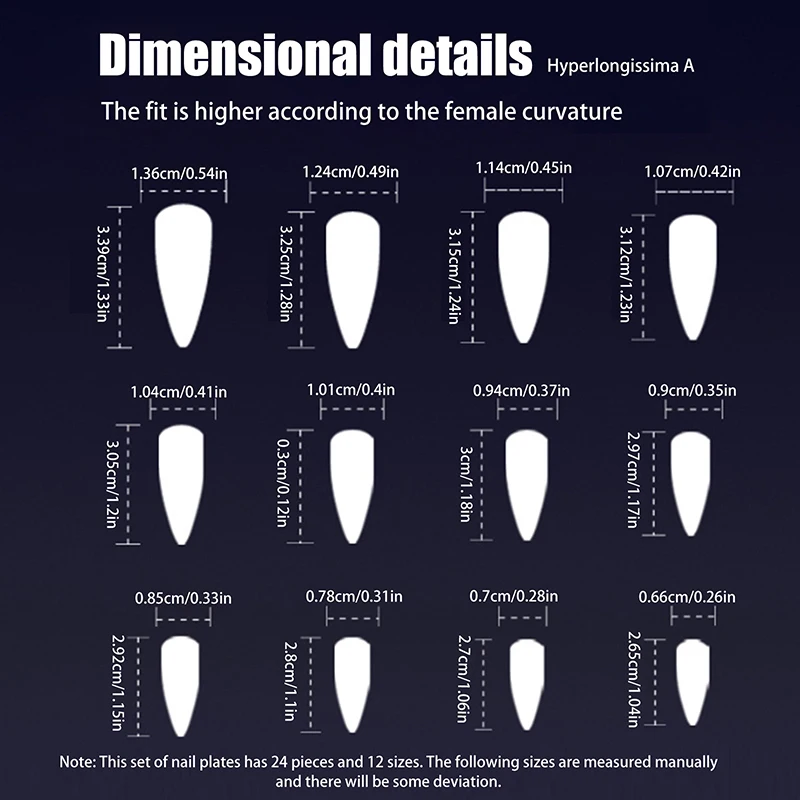 24 шт. длинные заостренные накладные ногти на Хэллоуин Декор для удаления крови