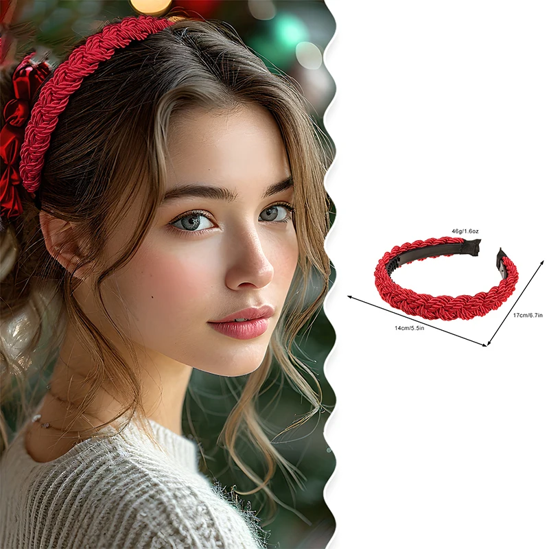 Рождественские яркие шелковые плетеные ленты ручной работы женские волосы с