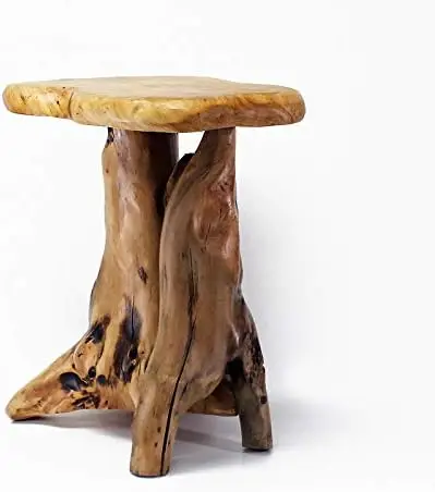 

Боковой столик с небольшими краями, стул с прямыми краями, деревянный боковой столик с натуральными краями, стол с акцентом, 19 дюймов высотой