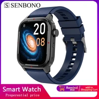 senbono 2022 1 7 inch smart watch men heart rate monitor bluetooth answer call ip67 waterproof smartwatch women for android ios