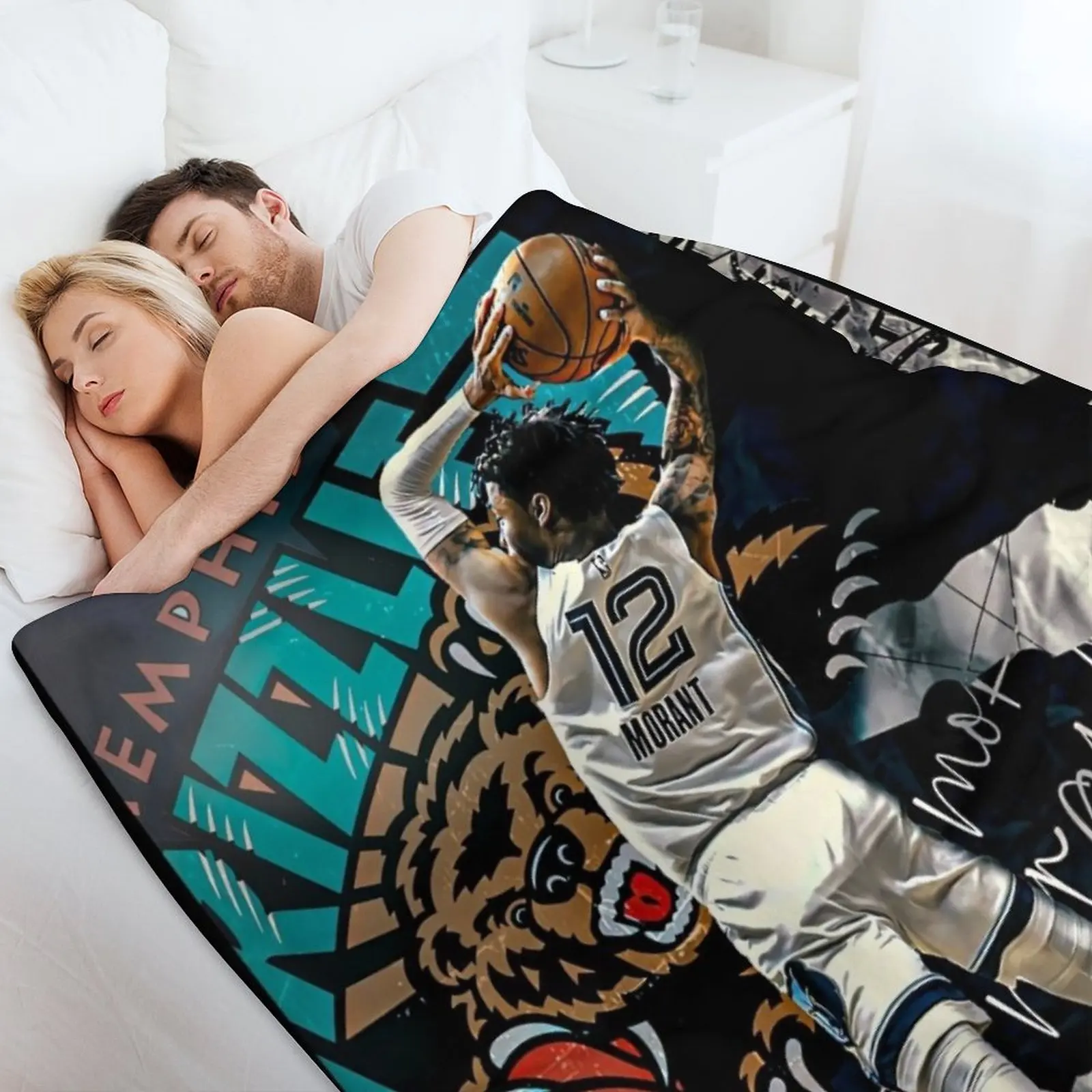Одеяло Ja Morant 12 плакаторизованное Dunk тяжелые декоративные кровати клетчатые
