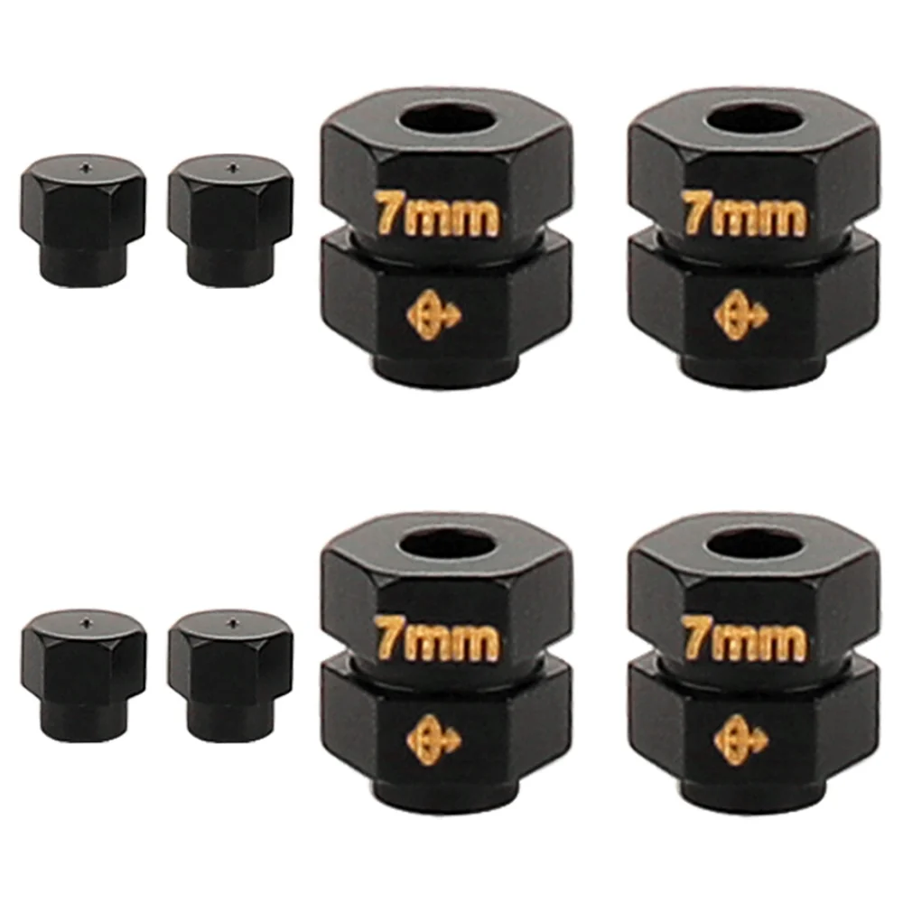 4Pcs Widen Brass Wheel Hex Extended Adapters Counterweight Coupler 7mm for Axial TRX4M TRX-4M 1/18 RC Crawler Car Truck Parts