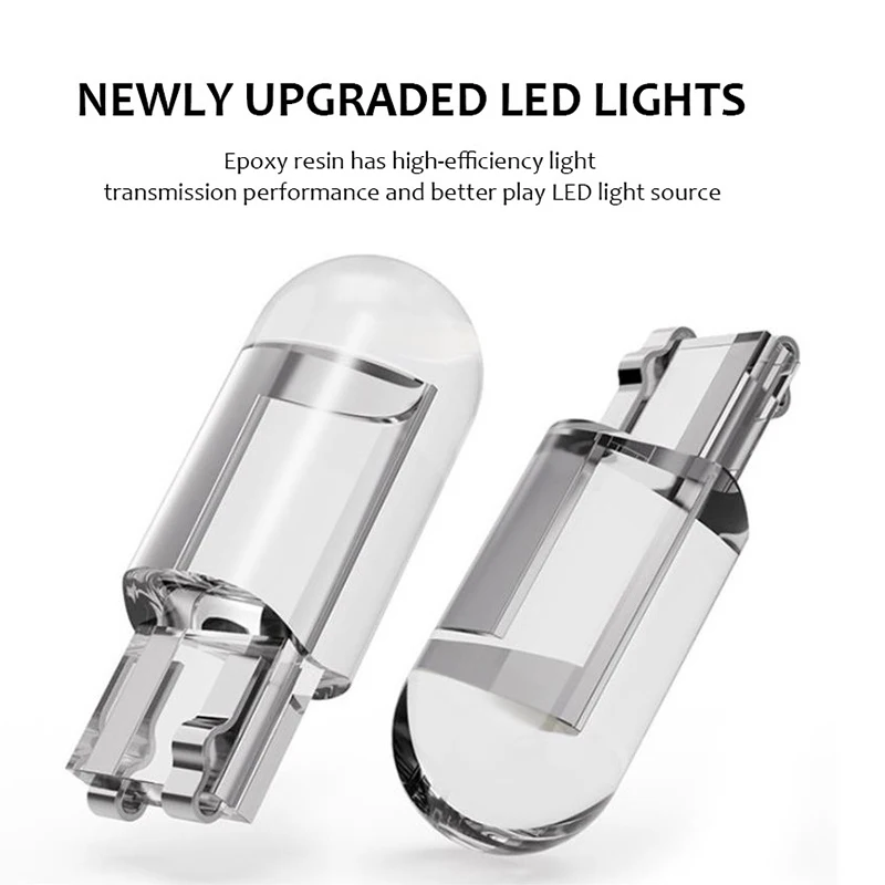 

10PCS Car LED T10 W5W COB Reading Dome Lamp Marker Light Wedge Lights License Plate Bulbs 168 194 192 DC 12V White