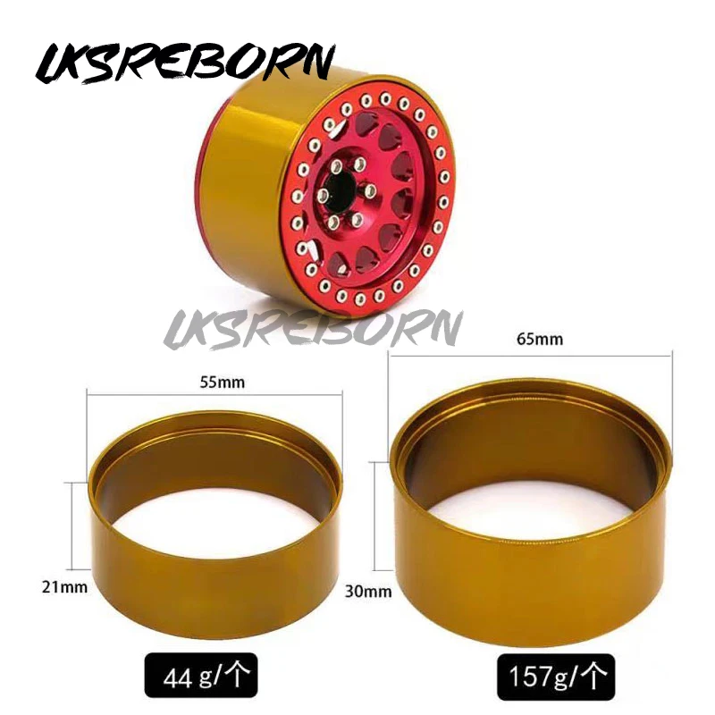 

2pcs 1.9 2.2 Counterweight Wheel Hub Rim for 1/10 RC Crawler Axial SCX10 90046 AXI03007 TRX-4 RedCat D90