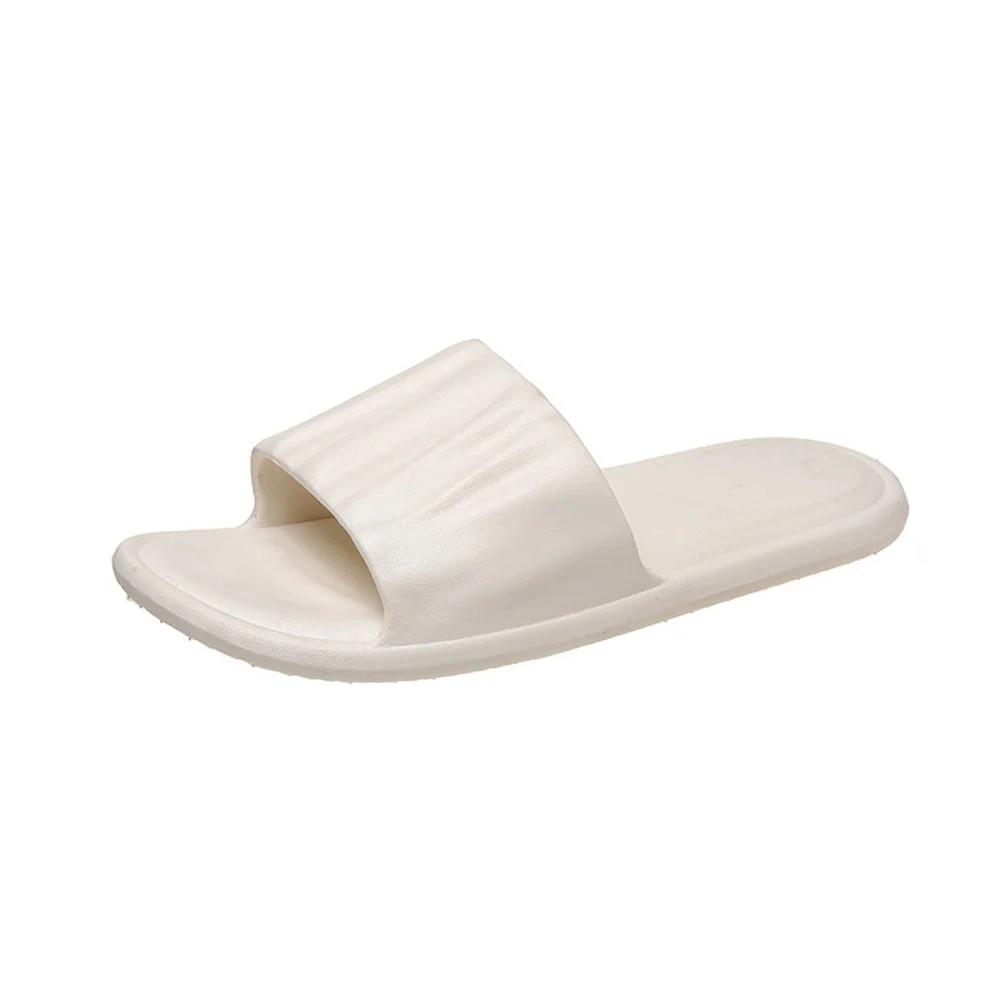 

Summer Men Slippers Simple Black White Lovers Shoes Non-slip Bathroom Slides Flip Flops Indoor Women Platform Slippers