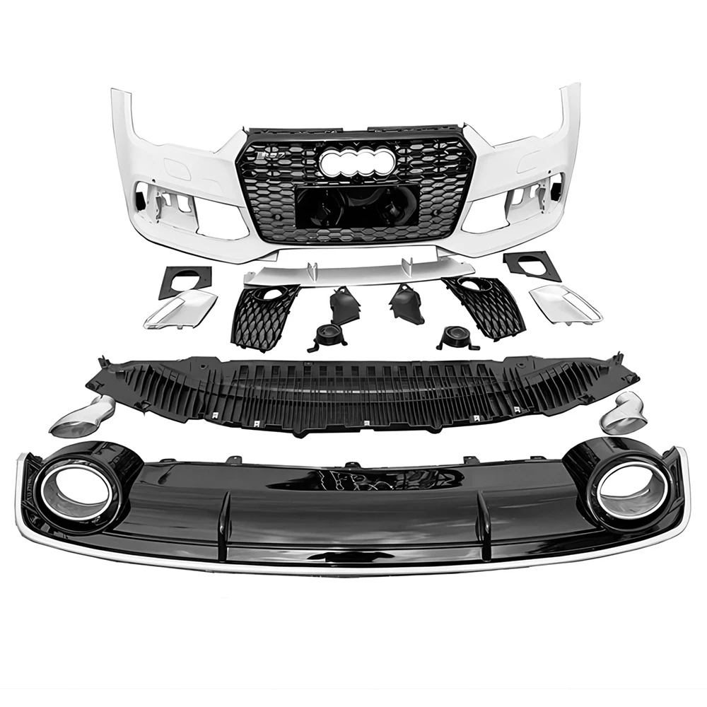 Полный комплект кузова в стиле RS7 для Audi A7 16-19 передний бампер с решеткой задний