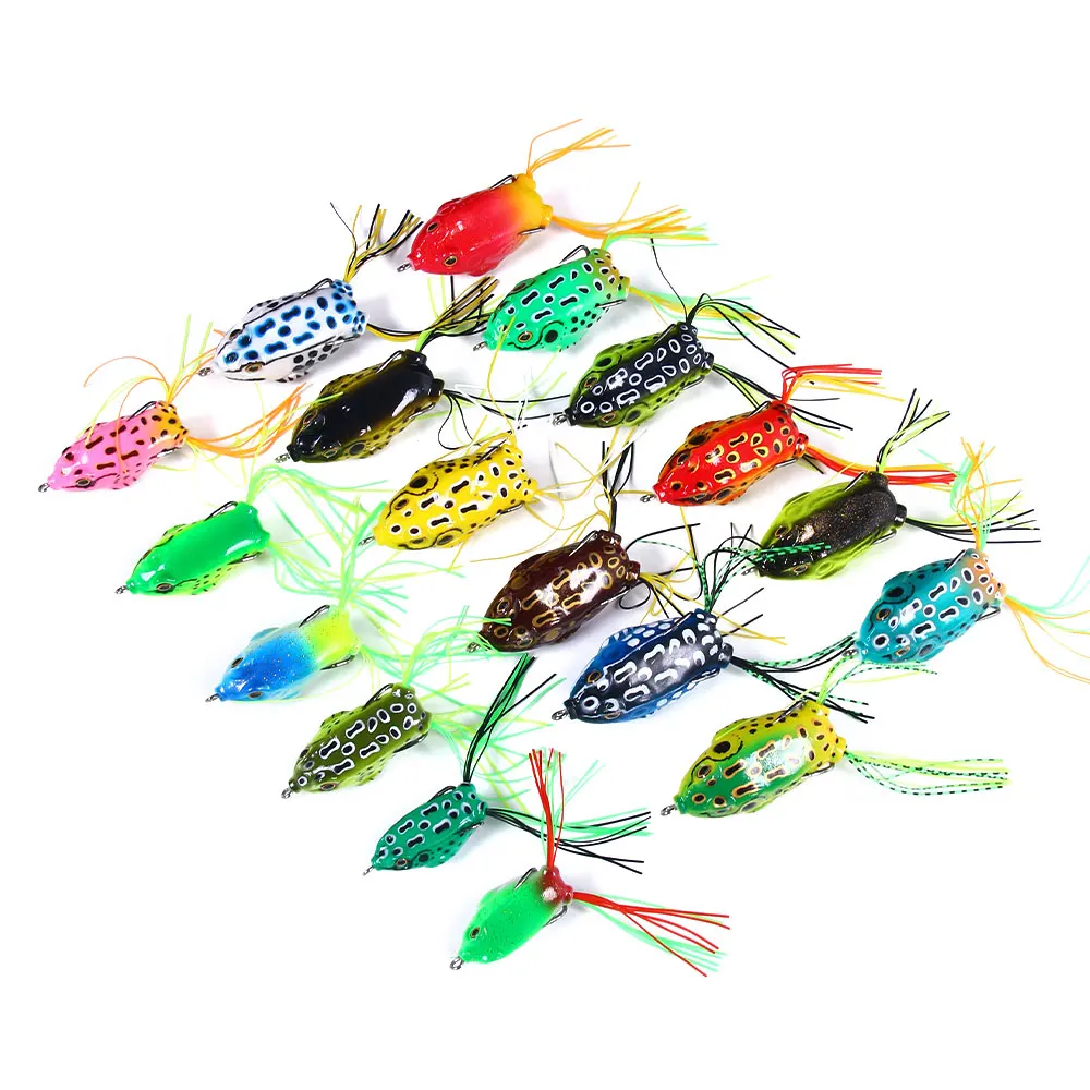 

18pcs Artificial Bait Frog Lure Mixed Size Fishing Lure Kit for Snakehead Bass Pike Pesca Soft Frog Bait