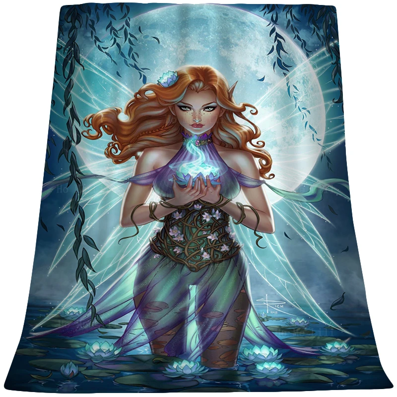 

Forest Goddess Art The Flower Fairies Magic Elves Pink Beautiful Angel Mystery Flannel Blanket By Ho Me Lili Fit For All Seasons