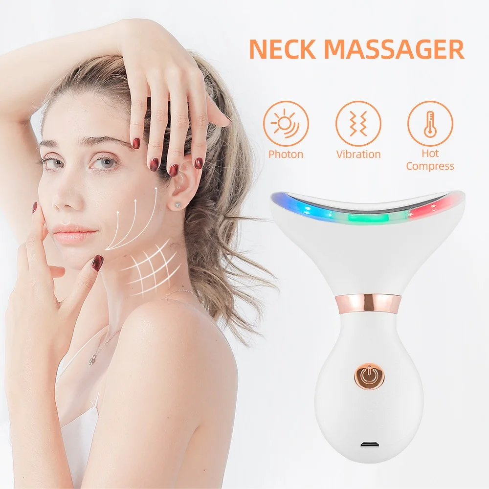 

Remove Double Chin Device LED Photon Heating Therapy Anti-Wrinkle Neck Care Tool Vibration Skin Lifting Tighten Massager