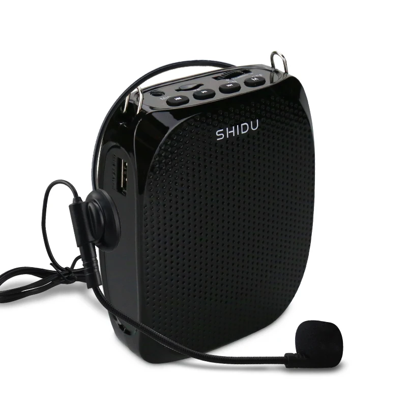 Фото Портативный голосовой усилитель SHIDU Original 10W для учителей с проводным микрофоном, мини-мегафон, стереодинамик S258 №1