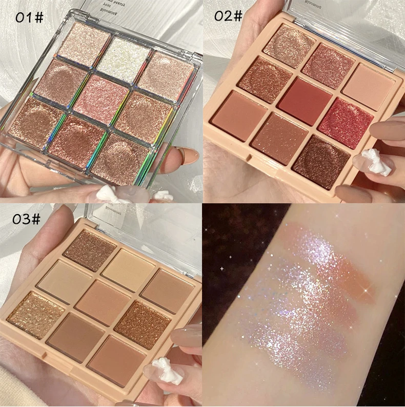 Палетка супер нюдовых и матовых теней для век стойкие водостойкие тени блестящий