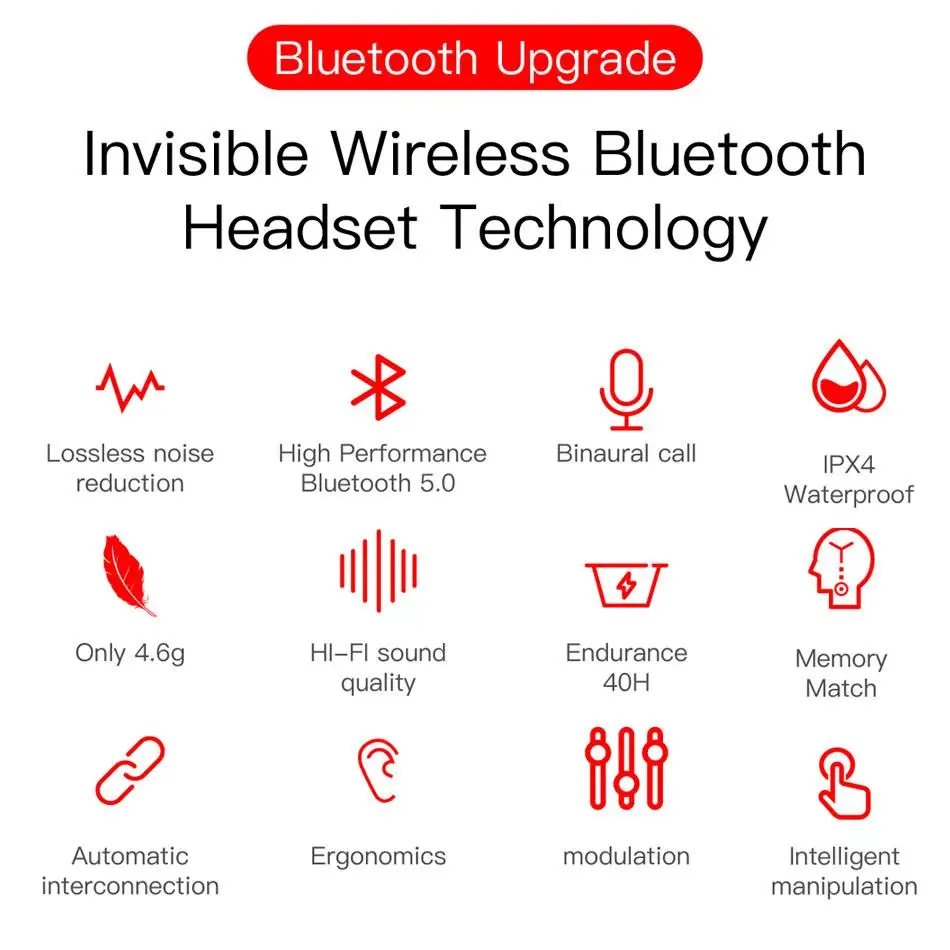 New E6s Smart Digital Display Bluetooth Headset Wireless Mini HIFI Stereo in-Ear Waterproof Sports Earphone enlarge