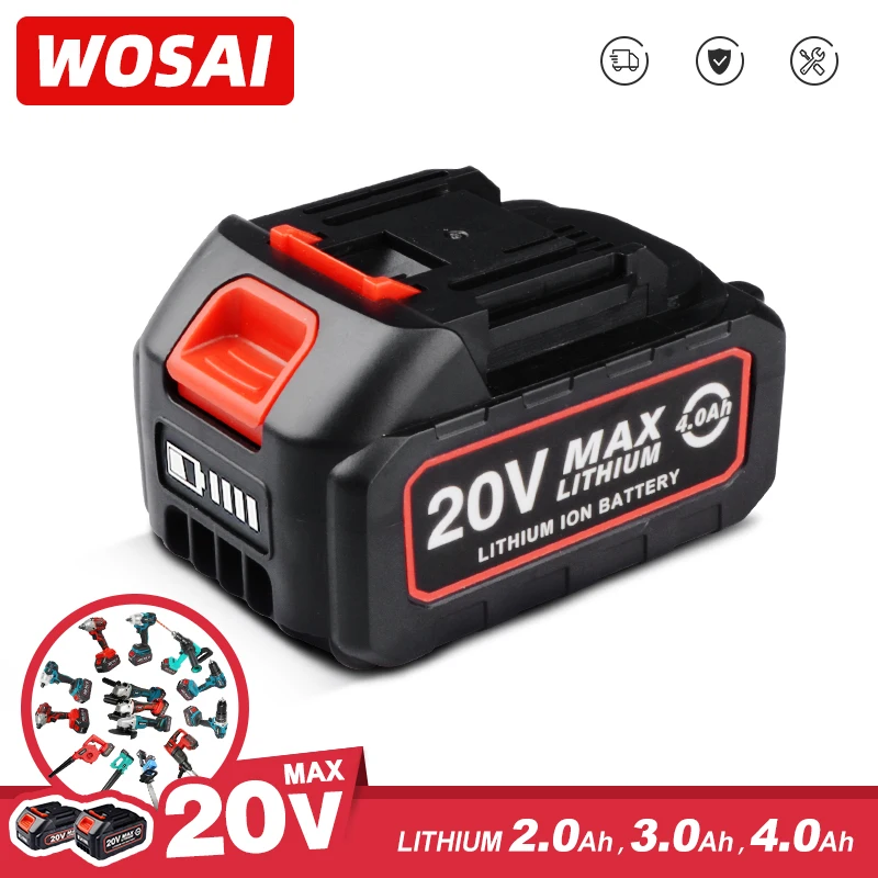 WOSAI Rechargeable Battery 12V 20V Lithium-Ion Series Cordless Drill/Saw/Screwdriver/Wrench/Angle Grinder Brushless Power Tools