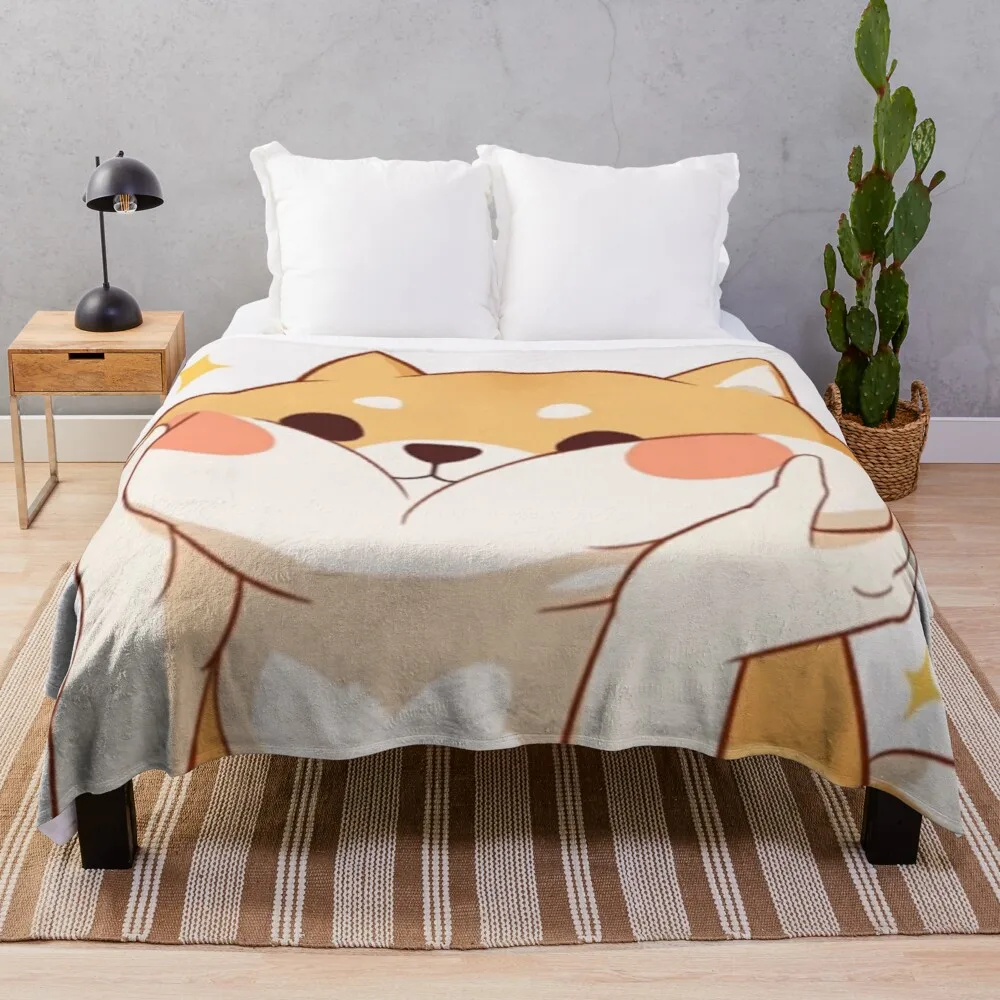 

Kawaii Shiba Inu Bed Blanket Fleece Blanket Vintage Summer Blanket Best Throw Blankets