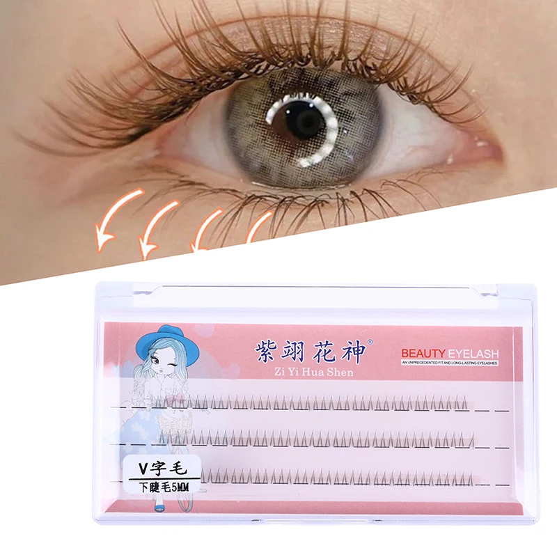 

V Shape False Lower Eyelashes Individual Cluster Fake Lashes Eyelash Extension