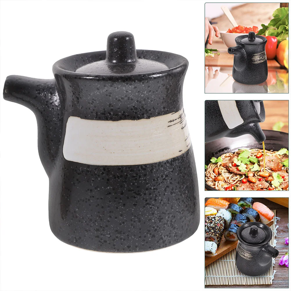 

2 Pcs Sushi Vinegar Container Soy Sauce Bottle Ceramic Pot Japanese-style Jar Dispenser Ceramics