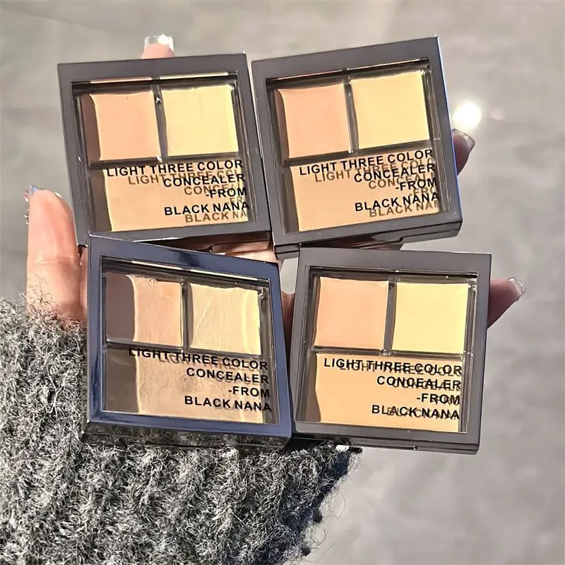 

Трехцветная палитра консилеров для контуринга с кисточкой, стойкий макияж, увлажняющий крем с полным покрытием для пятен акне