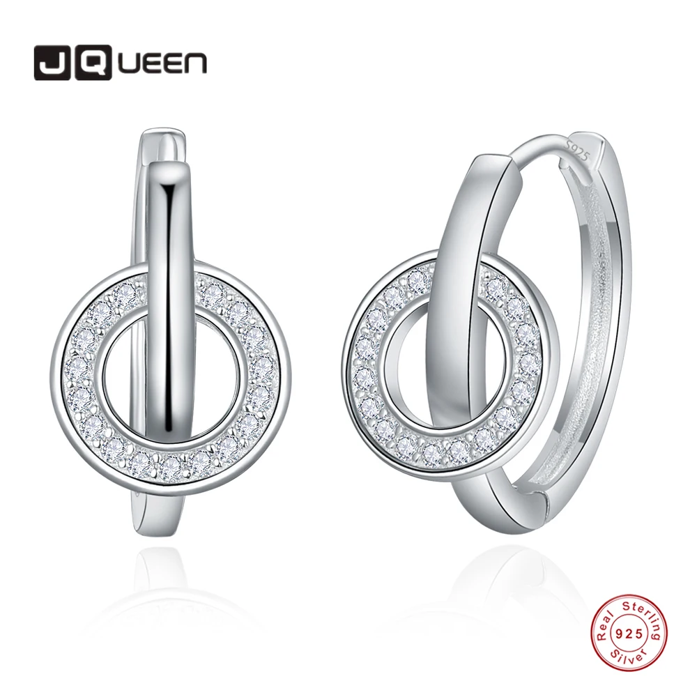 

Ювелирные изделия JQUEEN из стерлингового серебра 925 пробы с цирконом, круглые женские ювелирные изделия, подарок