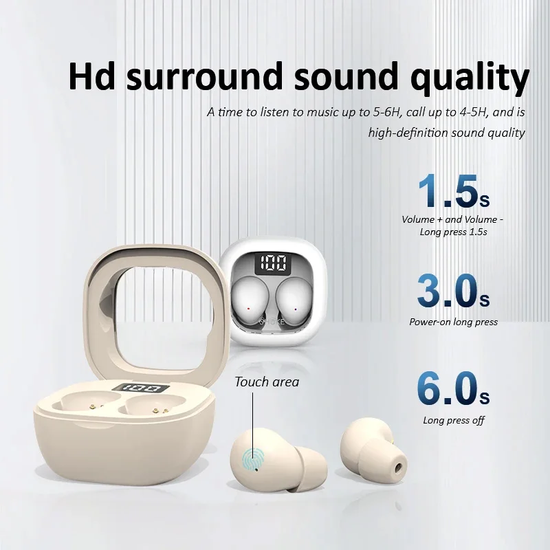 Фото Xiaomi TWS Беспроводные Bluetooth-наушники-вкладыши Невидимые наушники для сна с микрофоном Наушники с шумоподавлением Hi-Fi музыкальная гарнитура №5
