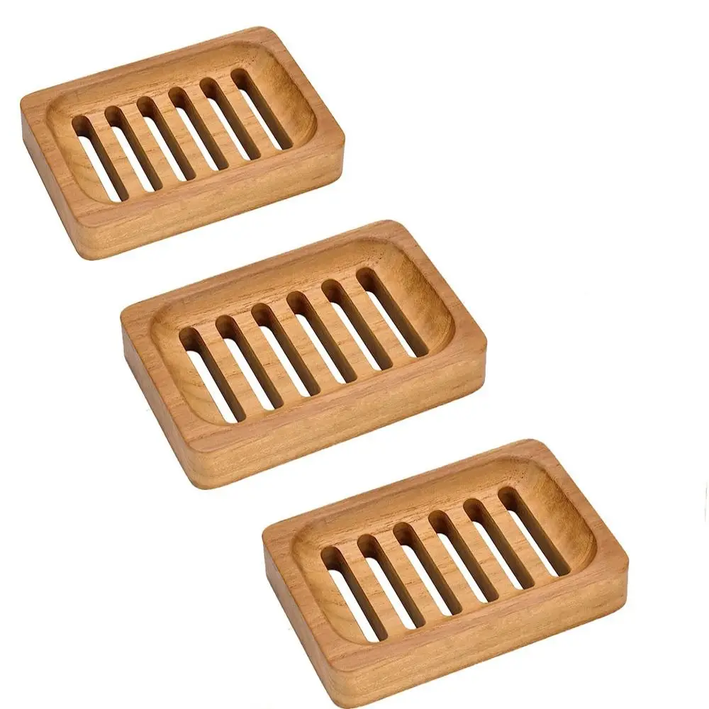 

Wood Teak Pack Bathroom Holder - Bar Dish For Soap Kitchen 2 And