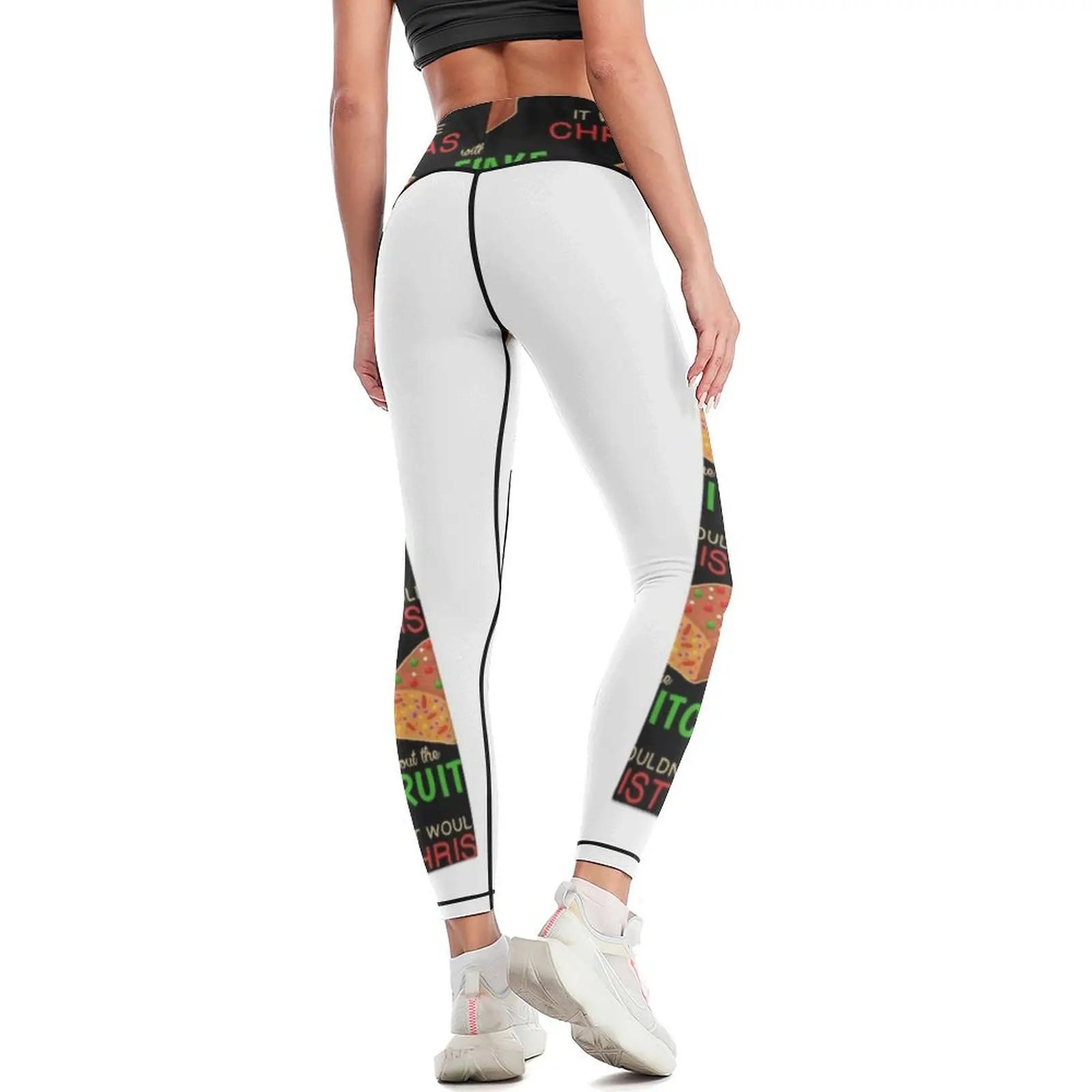 Забавные это не будет Рождество фруктовый торт графические Леггинсы топ для