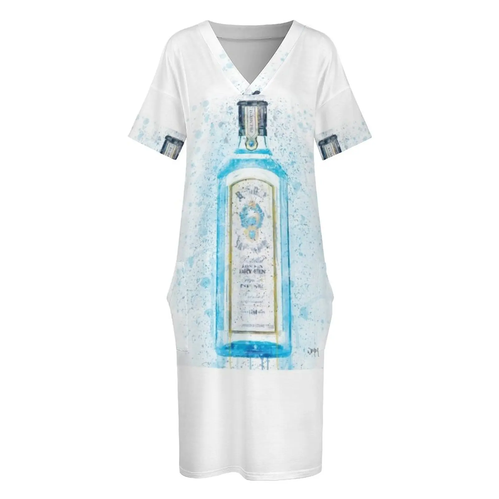 Женское свободное платье из полиэстера и спандекса