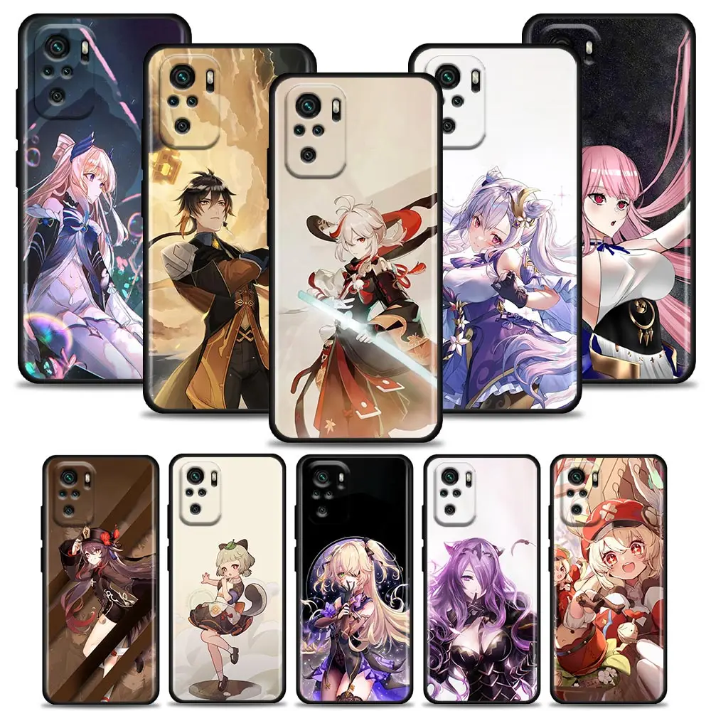 

Genshin Impact Anime Cartoon Mobile Phone Shell for Redmi K40 K40S K50 6 6A 7 7A 8 8A 9 9A 9C 9T 10 10C Pro Plus Soft Case Cover